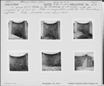 Big Creek, Florence Lake Dam - Photograph showing Intrados of Arch #25. Taken in conjunction with 1951 inspection