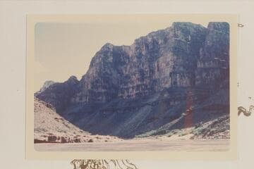 Downriver at Mile 212.6 with area of Pumpkin Spring at left. Compare Wilbur photo #14 of 1904. Wilbur named it Clapp Spring