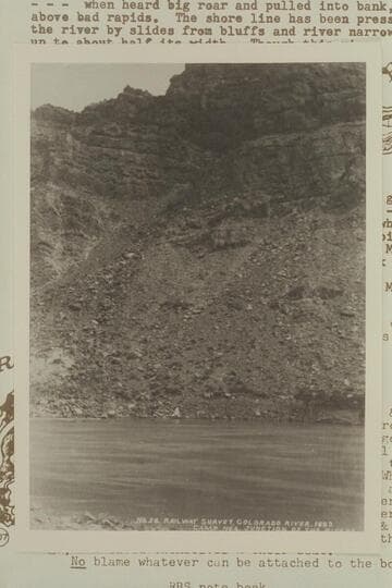 Nims photo No. 28 captioned Camp No. 6, Junction of the Rivers. Railway Survey, Colorado River, 1889