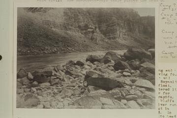 49. Camp 8 at side canyon at Mile 211.8. Cataract Canyon. Brown-Stanton party