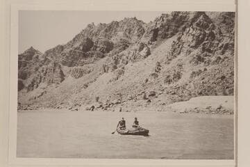 Southwest Explorations in Cataract Canyon. Mile 208.5, near Cross Canyon. William Dickinson and Jon Lindbergh