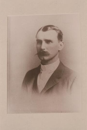 John S. Wilbur. Copy of print loaned by his daughter, Mrs. Muriel Gearhart, and the writing on the back reads "John S. Wilbur/Married--November--1888."