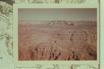 Across the Grand Canyon to mesa between Thunder River and Deer Creek. The Thunder River Trail crosses the mesa