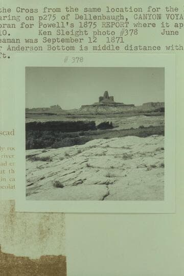 Buttes of the Cross. Townsite or Anderson Bottom is middle distance with Bonita Bend at left