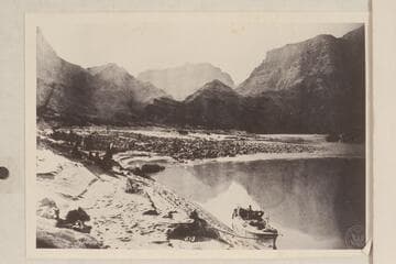 Stanton boat moored at Granite Park. Probable lunch stop 1890, Mar. 01, or camp of previous night