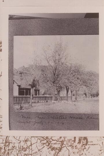 Mrs. McAllister's home in Kanab. The Fraser-Rust party stopped there in 1914. Copy of part of print in the 1914 Fraser album