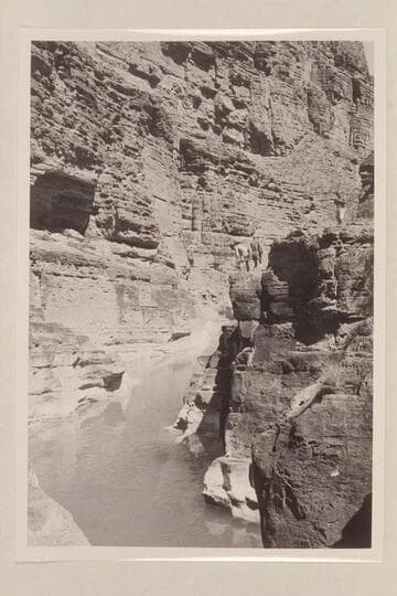 Supai lagoon; Cutler, Sanderson and Masland on the cliffs at right
