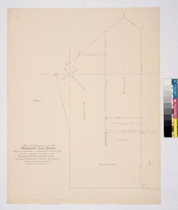 Map of that part of Rancho La Brea which is situate in Sec.s 3 & 10 T. 1S. R.14W.; belonging to Mrs. Ida Hancock