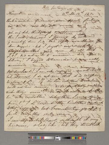 Opie, Amelia (Alderson). Letter to Eliza (Alderson) Briggs & Henry Perronet Briggs