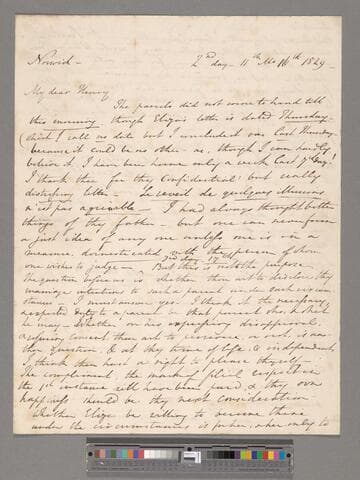 Opie, Amelia (Alderson). Letter to Henry Perronet Briggs
