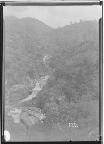 Looking up Big Creek from west bank of San Joaquin River