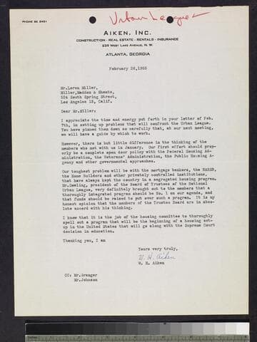 Letters and memo