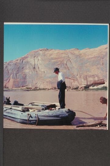 Bishop Wells leaving the Aleson wedding. Mile 118 1/2; Glen Canyon