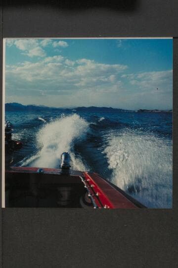 Wake of jet fire boat. Off Boulder City