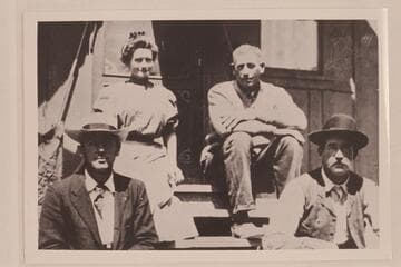 Margaret, Elmer, Ed and Charley Kane. Ryolite. Taken by Helen Kane, Charley's wife