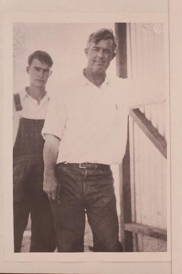 David Crockett Lowrey and his son David. Lees Ferry. Lowrey met many River people during his operation of a trading post at Lees Ferry and at Marble Canyon. David Lowrey, Jr., was killed in World War II. Sr. died 1959, June 19