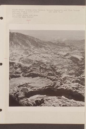 Black-Water Canyon area between Navajo Mountain and Glen Canyon. The light areas are snow