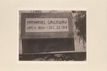 Headstone on the grave of Nat Galloway, Vernal Cemetery. Placement arranged by Dave Rust and Harry Aleson