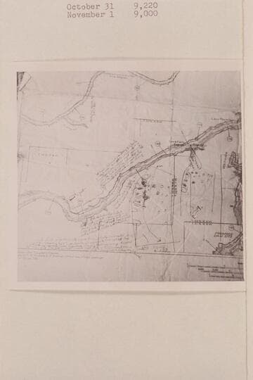 Holmstrom's sketch of Vulcan Rapid from his maps. Homstrom portaged at this rapid 1937, Nov. 18