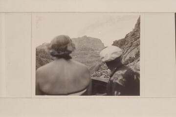 Cruising at the head of Lake Mead at end of 1951 power run. Frances Belknap and Edi Jaun in the "Step-in-Again."