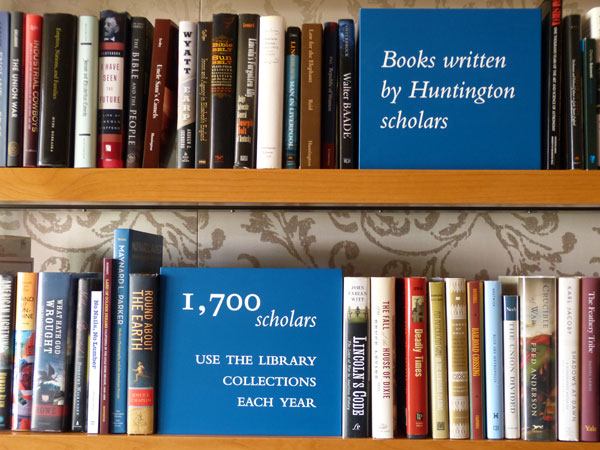Books on display in the library